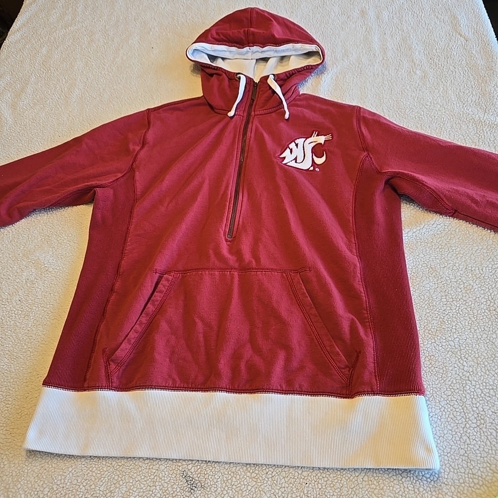 Nike Washington State Cougars 1/2 Zip Hoodie Sweatshirt Red White Women's‎ XL